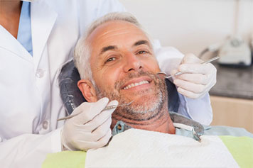 Old man in the dentist.